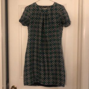 Green and Navy Open Back JCrew Dress Size 4